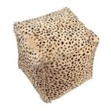 Moe's Home Collection Spotted Goat Fur Pouf - Cream