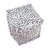 Moe's Home Collection Spotted Goat Fur Pouf - Light Grey