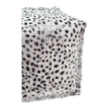 Moe's Home Collection Spotted Goat Fur Pouf - Light Grey