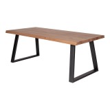 Mila Live Edge Rectangular Dining Table - Angled
