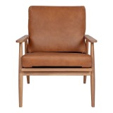 Harper Leather Lounge Chair Tan - Front