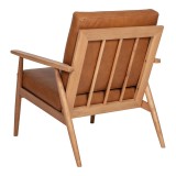Harper Leather Lounge Chair Tan - Back Angled View