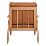 Harper Leather Lounge Chair Tan - Back View