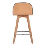 Napoli Counter Stool Grey - Back View