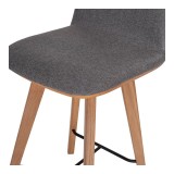 Napoli Counter Stool Grey - Seat Close-Up