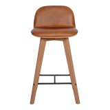 Napoli Leather Counter Stool Tan - Front