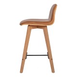 Napoli Leather Counter Stool Tan - Side