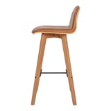 Napoli Leather Barstool Tan - Side
