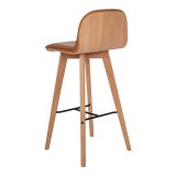 Napoli Leather Barstool Tan - Back Angle