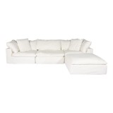 Moe's Home Collection Clay Lounge Livesmart Fabric Modular Sectional Sofa - Cream