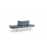 Zeal Daybed in Dark Wood Legs in Mixed Dance Light Blue Fabric - Back Angle
