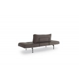 Zeal Daybed in Dark Wood Legs in Flashtex Dark Grey Fabric - Back Angled