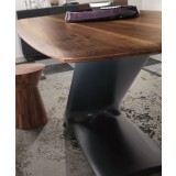 Zeta Dining Table 79" With Anthracite Base - Table Edge