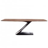 Zeta Dining Table 79" With Anthracite Base - White BG