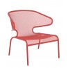 Maze Stacking Lounge Chair - E-Coated, And Powder Coated Micro-Mesh Steel - Grenadine