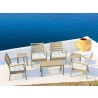 Artemis XL Club Seating Set 7 Piece with Sunbrella® Cushions - Taupe  - Artemis XL Club Seating Set 7 Piece with Sunbrella® Cushions - Taupe 