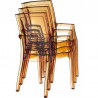 Arthur Polycarbonate Modern Dining Chair - Transparent Amber - Arthur Polycarbonate Modern Dining Chair - Transparent Amber