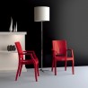 Arthur Polycarbonate Modern Dining Chair - Glossy Red - Arthur Polycarbonate Modern Dining Chair - Glossy Red