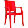 Arthur Polycarbonate Modern Dining Chair - Glossy Red - Arthur Polycarbonate Modern Dining Chair - Glossy Red