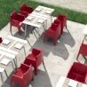 Box Resin Outdoor Dining Arm Chair - Red - Box Resin Outdoor Dining Arm Chair - Red