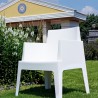 Box Resin Outdoor Dining Arm Chair - White - Box Resin Outdoor Dining Arm Chair - White