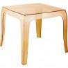 Queen Polycarbonate Side Table - Transparent Amber - Queen Polycarbonate Side Table - Transparent Amber