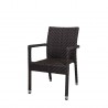 Miami Dining Arm Chair - Espresso Wicker - Angled - Miami Dining Arm Chair - Espresso Wicker - Angled