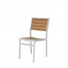 Napa Dining Side Chair - Silver & Teak Seat and Back - Angled - Napa Dining Side Chair - Silver & Teak Seat and Back - Angled