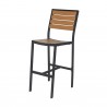 Napa Bar Side Chair - Black Frame And Teak Seat & Back - Angled - Napa Bar Side Chair - Black Frame And Teak Seat & Back - Angled