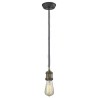 Bare Bulb Stem Pendant - Black/Brushed Brass