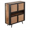 NovaSolo Nordic Rattan Boat Wood & Iron Buffet - 4 Doors - NovaSolo Nordic Rattan Boat Wood & Iron Buffet - 4 Doors