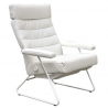 LAFER ADELE RECLINING CHAIR - White Leather with White Basae - LAFER ADELE RECLINING CHAIR - White Leather with White Basae