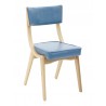 European Beechwood Wood Dining Chair - Blue - Front - European Beechwood Wood Dining Chair - Blue - Front