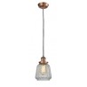 Glass Pendant With 10 Feet Cord - Clear Fluted Glass