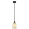 Glass Pendant With 10 Feet Cord - Black/brushed Brass - Matte White Cased Glass