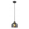 Glass Pendant With 10 Feet Cord - Brushed Brass - Smoked Glass