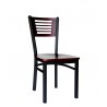 Espy Slotted Wood Back Chair In Steel Frame And Sand Black Finish - Espy Slotted Wood Back Chair In Steel Frame And Sand Black Finish