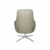 Camillo Chair With Footrest In Balder Congac Leather - Back - Camillo Chair With Footrest In Balder Congac Leather - Back