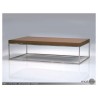 Kubo Rectangular Coffee Table Natural Walnut with Stainless Steel - Kubo Rectangular Coffee Table Natural Walnut with Stainless Steel