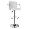 White and Chrome Quilted Barstool - White and Chrome Quilted Barstool
