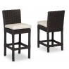 Cardiff Counter Stool With Cushions In Canvas Flax With Self Welt