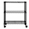 Oceanstar Portable 2-Tier Metal Rolling File Cart - (Black) - Long Side Angle