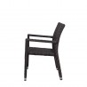 Miami Dining Arm Chair - Espresso Wicker - Side - Miami Dining Arm Chair - Espresso Wicker - Side