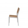 Napa Dining Side Chair - Silver & Teak Seat and Back - Side - Napa Dining Side Chair - Silver & Teak Seat and Back - Side
