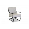 Provence Aluminum Club Rocker With Cushions In Canvas Flax With Self Welt 
