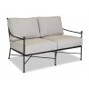 Sunset West Provence Aluminum Loveseat With Cushions In Canvas Flax With Self Welt - Sunset West Provence Aluminum Loveseat With Cushions In Canvas Flax With Self Welt