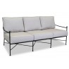 Sunset West Provence Aluminum Sofa With Cushions In Canvas Flax With Self Welt 