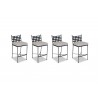 Provence Aluminum Barstool With Cushions - Front (4 pcs) - Provence Aluminum Barstool With Cushions - Front (4 pcs)