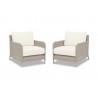 Manhattan Wicker Club Chair With Cushions In Linen Canvas With Self Welt - Set - Manhattan Wicker Club Chair With Cushions In Linen Canvas With Self Welt - Set
