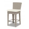 Manhattan Wicker Counter Stool With Cushions In Linen Canvas With Self Welt - Manhattan Wicker Counter Stool With Cushions In Linen Canvas With Self Welt